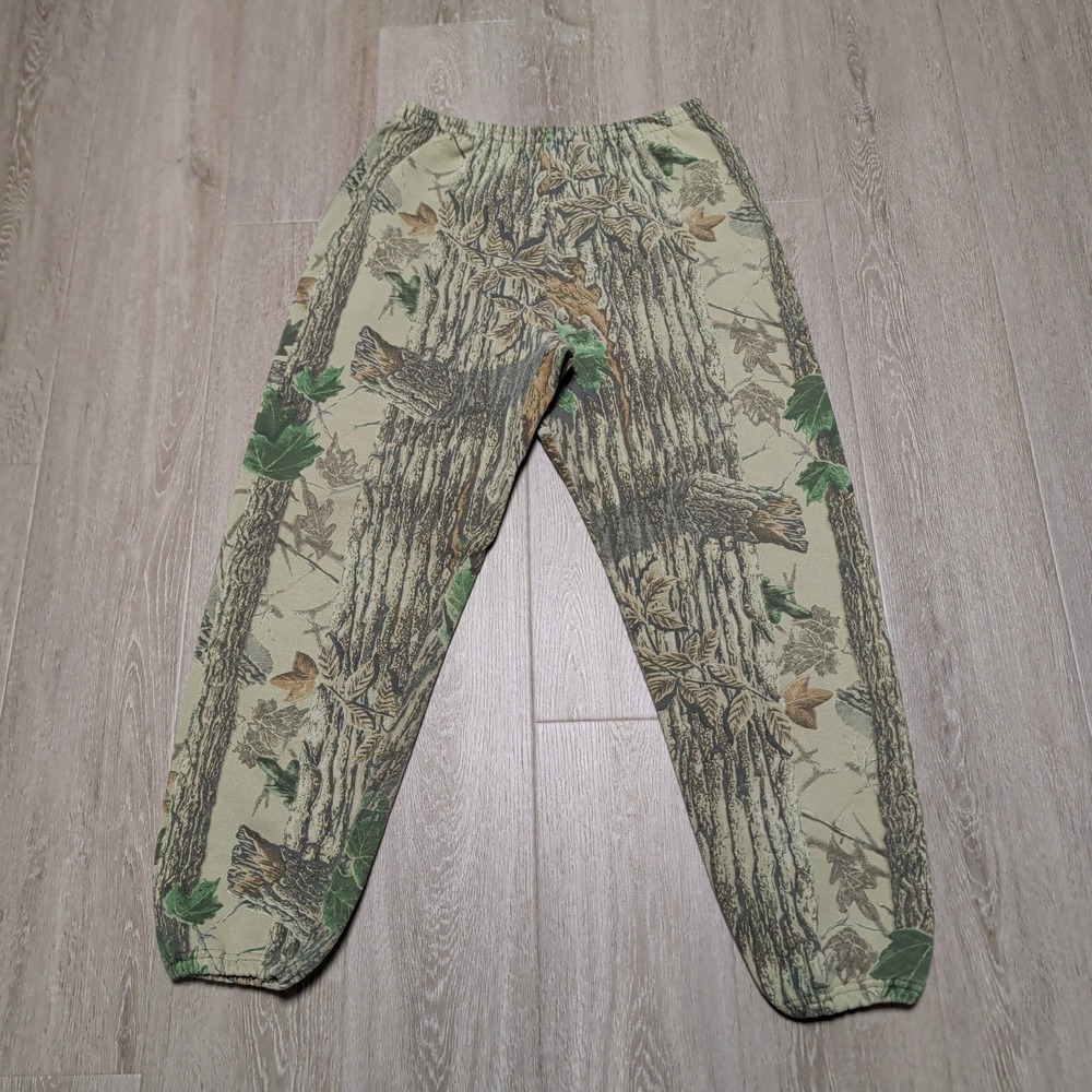 Vintage 90s Jerzees Outdoors Sweatpants Mens Large Green Camo Realtree Made USA